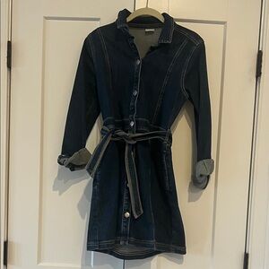 Abercrombie Kids Dark Blue Denim Shirt Dress, Girls 15/16